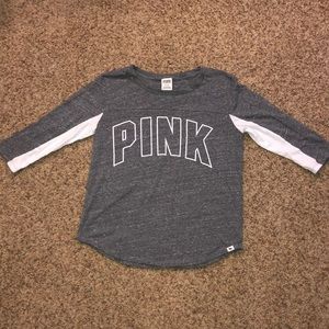 PINK 3/4 sleeve t-shirt